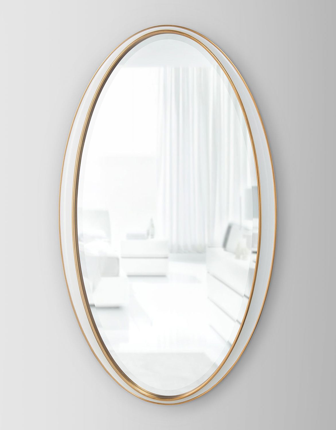 Oval White Gold DC Mirror