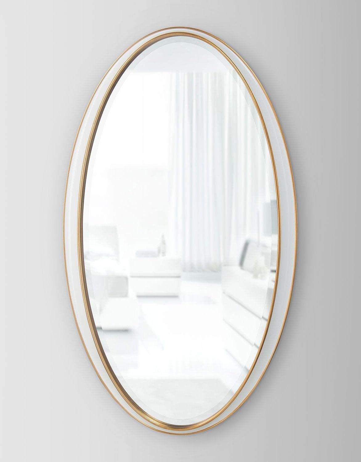 Oval White Gold DC Mirror - Mirrorwalla