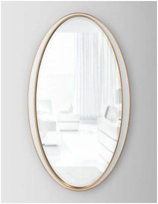 Oval White Gold DC Mirror - Mirrorwalla