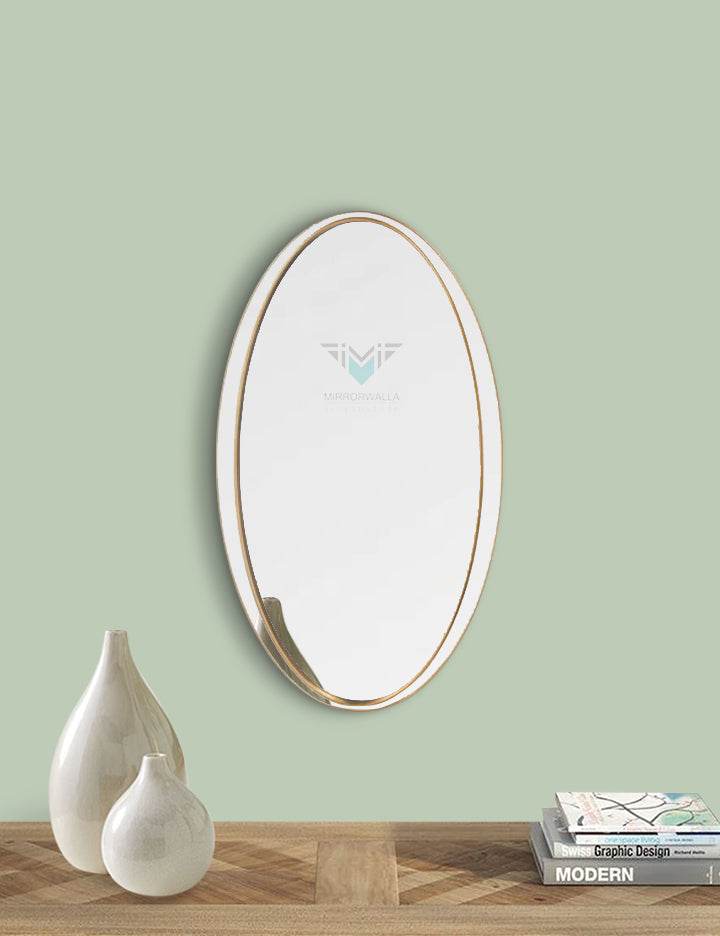 Oval White Gold DC Mirror - Mirrorwalla
