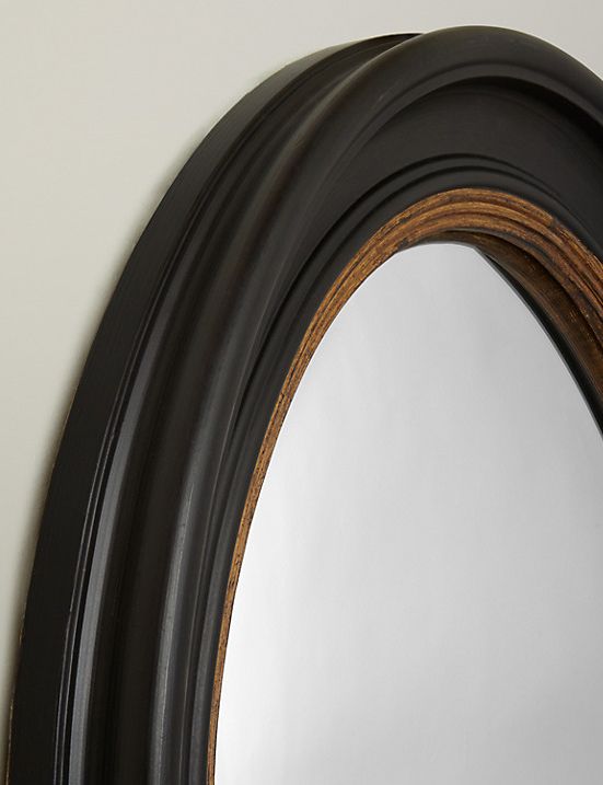 Round Black N Gold Decorative Mirror