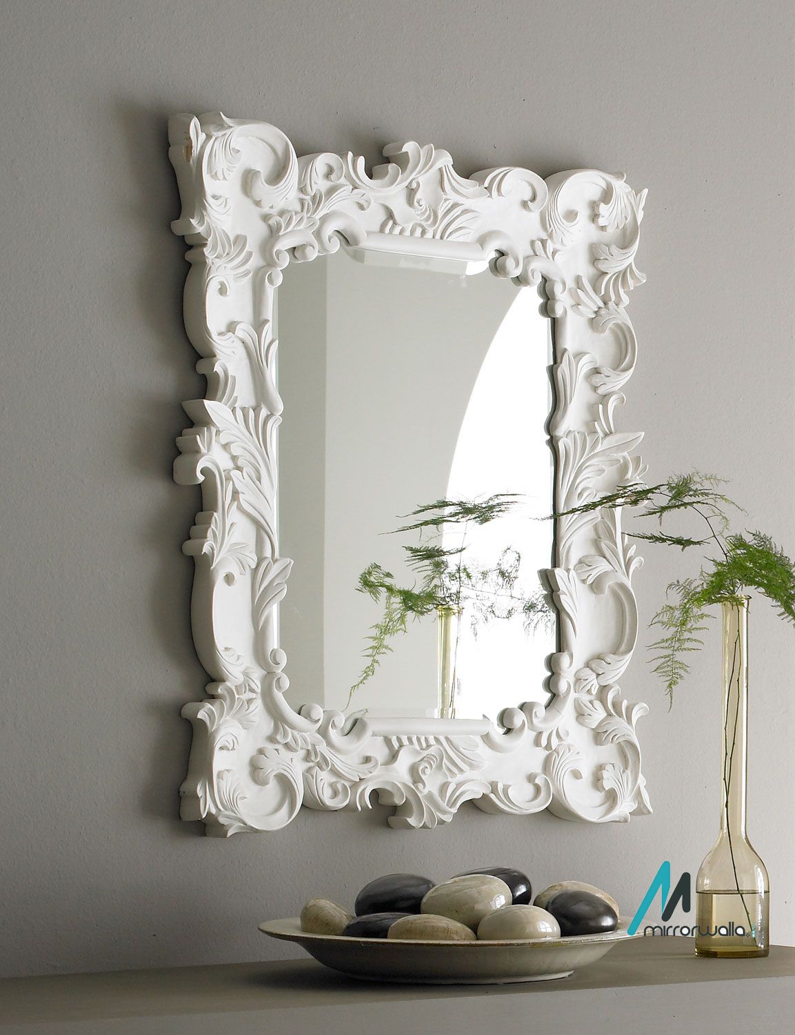 Ultimate White Carving Mirror