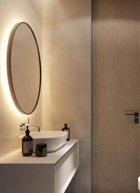 Black Circular Pvd Lighted Mirror - Mirrorwalla