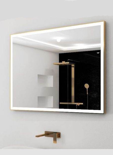 LED Mirror With Golden MS Frame - Mirrorwalla