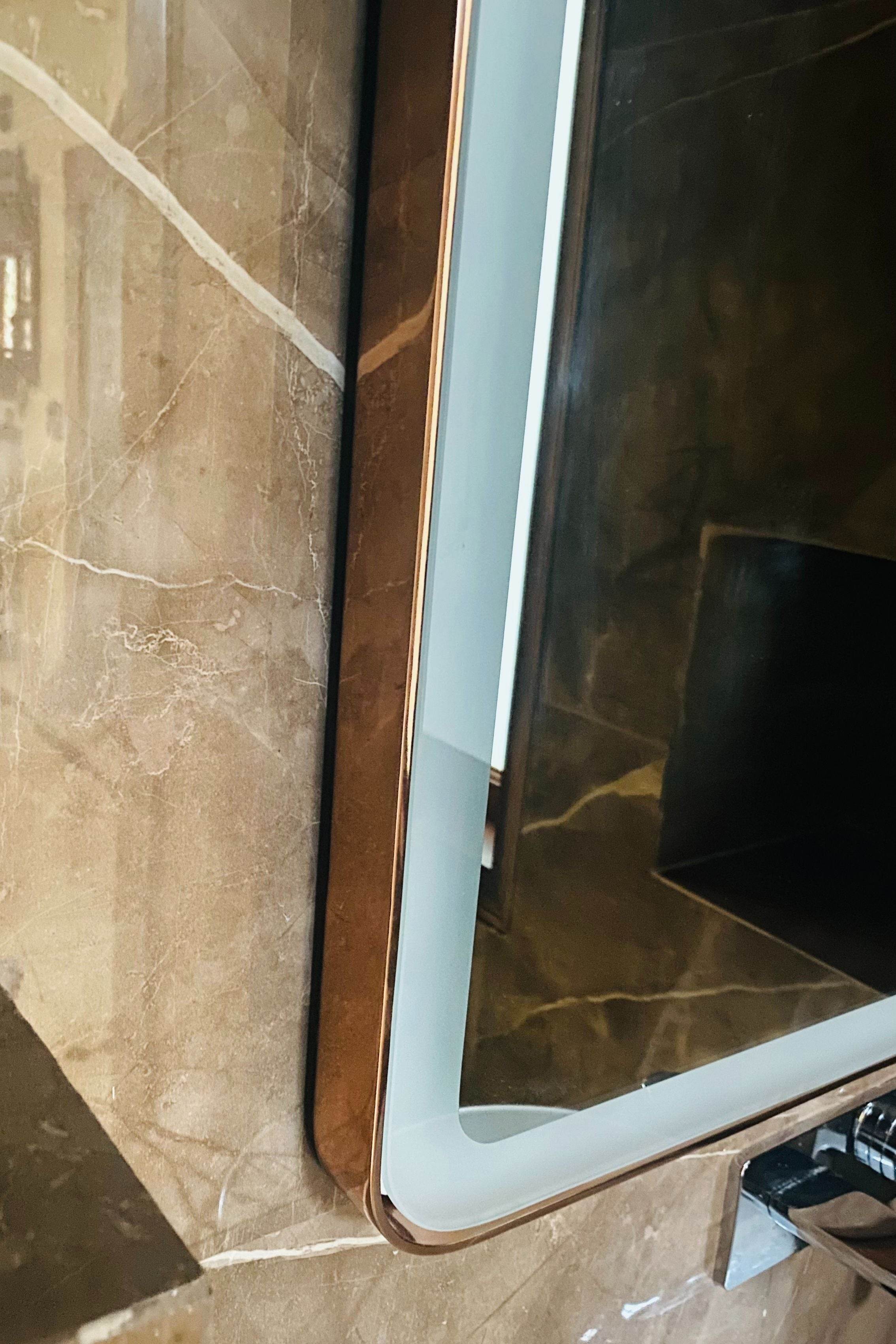 LED Mirror With Copper Pvd Frame - Mirrorwalla