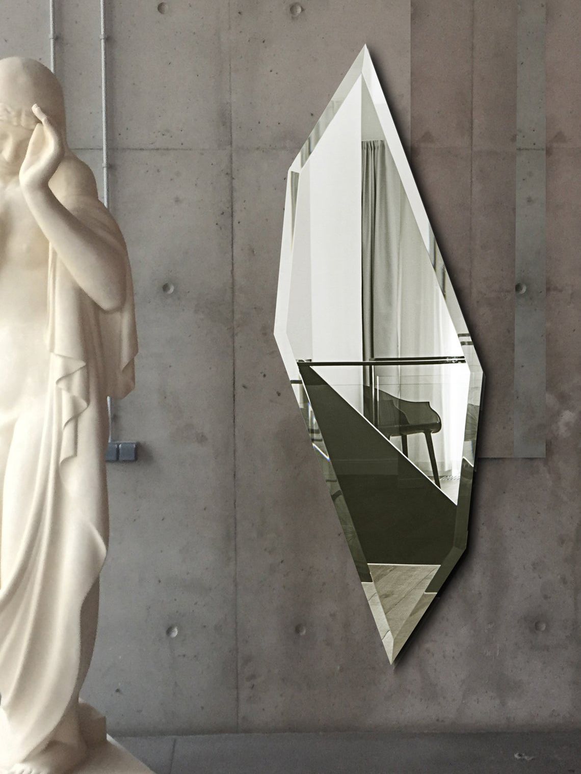 Glass Stone Leaf Dresser Mirror