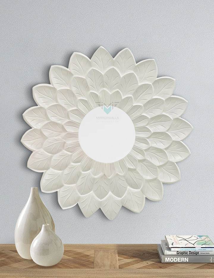 White Daisy Decorative Mirror - Mirrorwalla