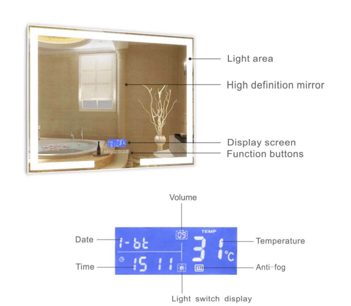 Magnum Bluetooth LED Mirror - Mirrorwalla