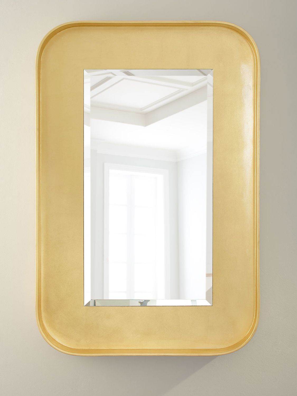 Gold Leaf Rectangle Dc Mirror - Mirrorwalla