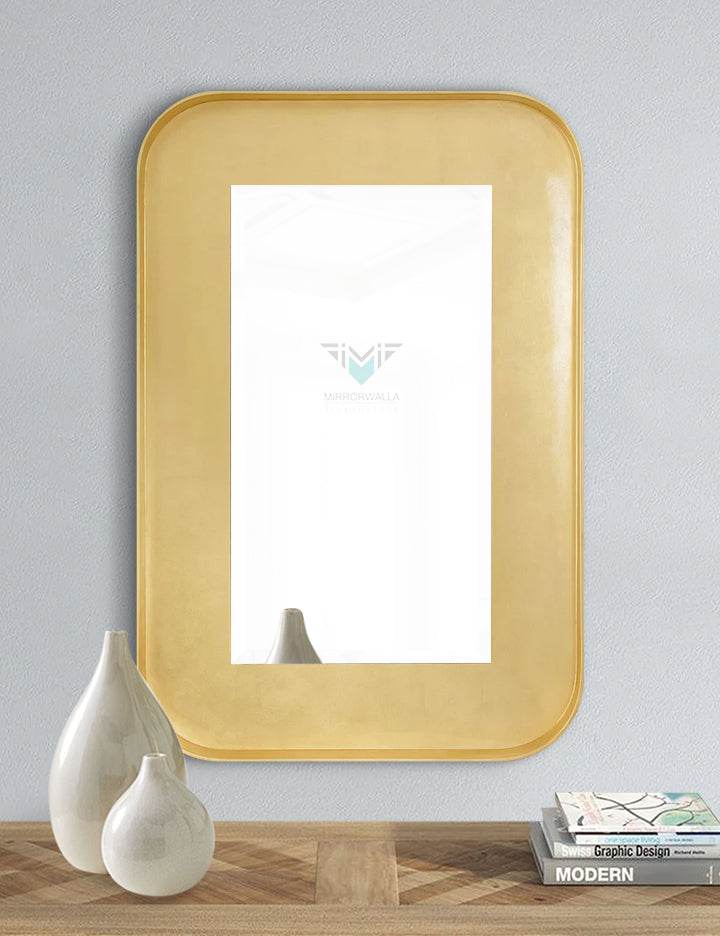 Gold Leaf Rectangle Dc Mirror - Mirrorwalla