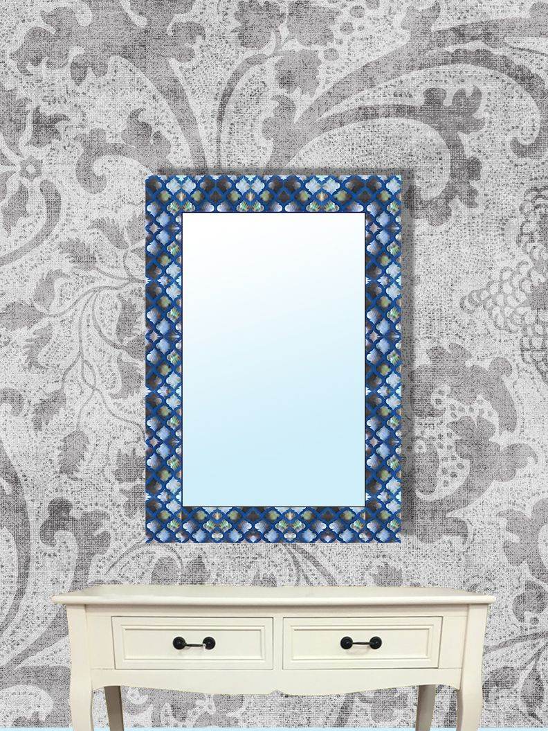 Blue Pearls Leaf Dc Mirror - Mirrorwalla