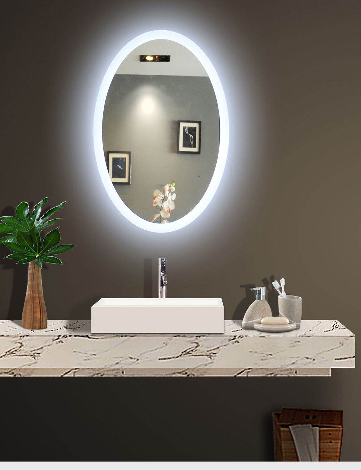 Oval Led Backlit Mirror - Mirrorwalla