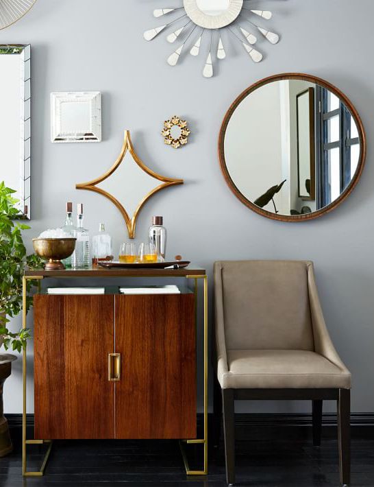 Teak-bowl Decorative Mirror