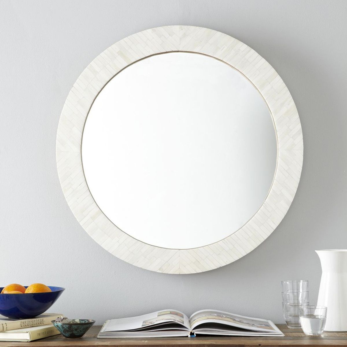 Pure Ivory MOP Mirror
