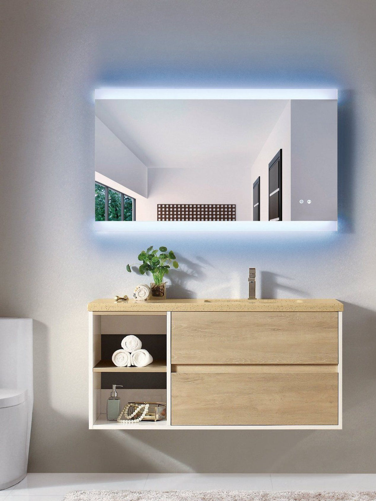 Twolines LED backlit mirror