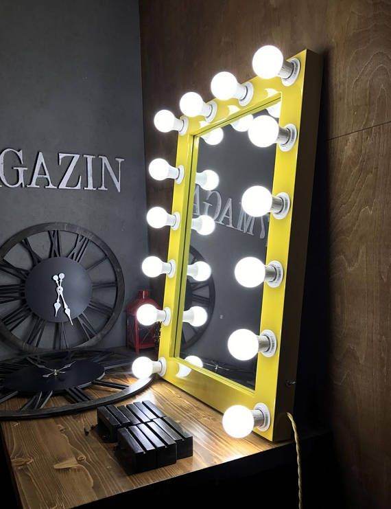 Glowing yellow vanity mirror - Mirrorwalla