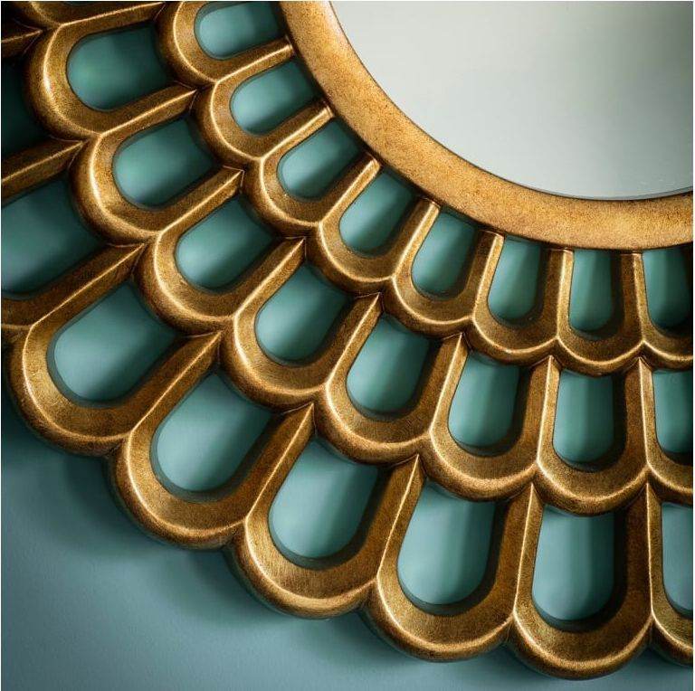 Golden net decorative mirror - Mirrorwalla