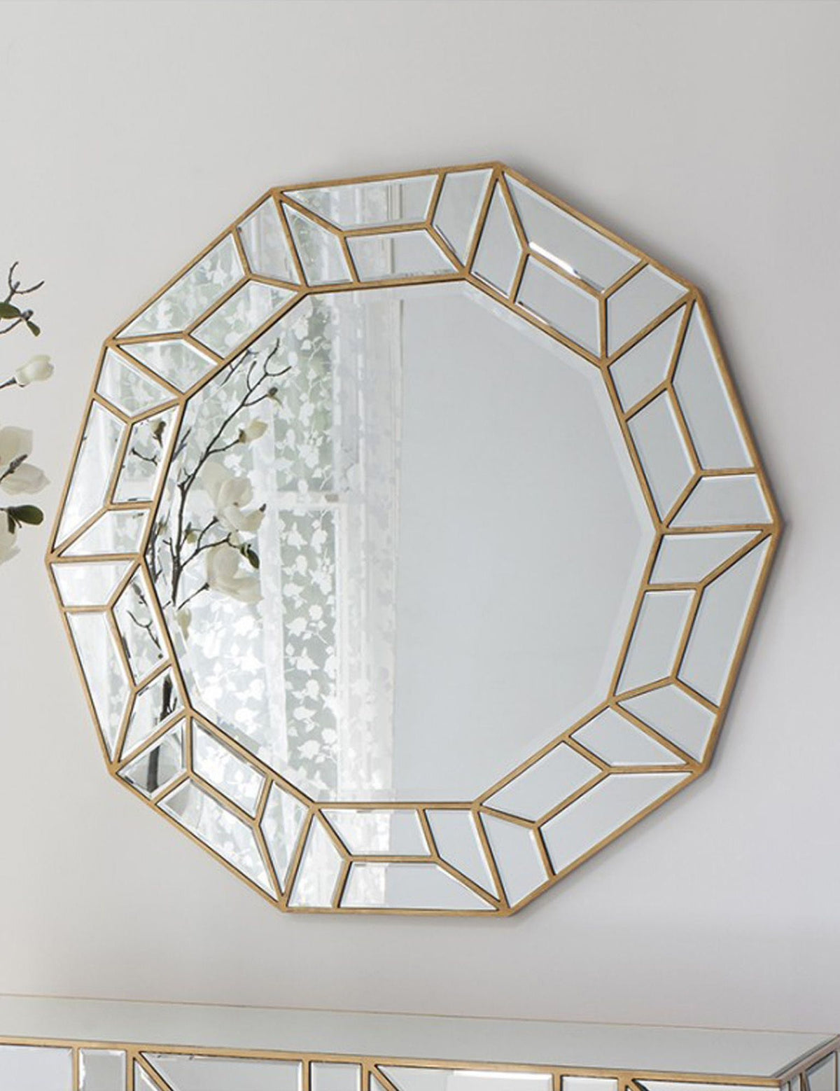 Round Net-X decorative mirror