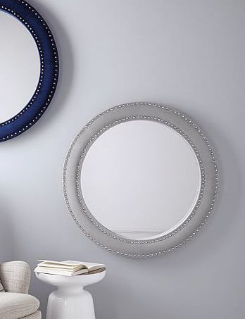Round Velvet Decorative Mirror