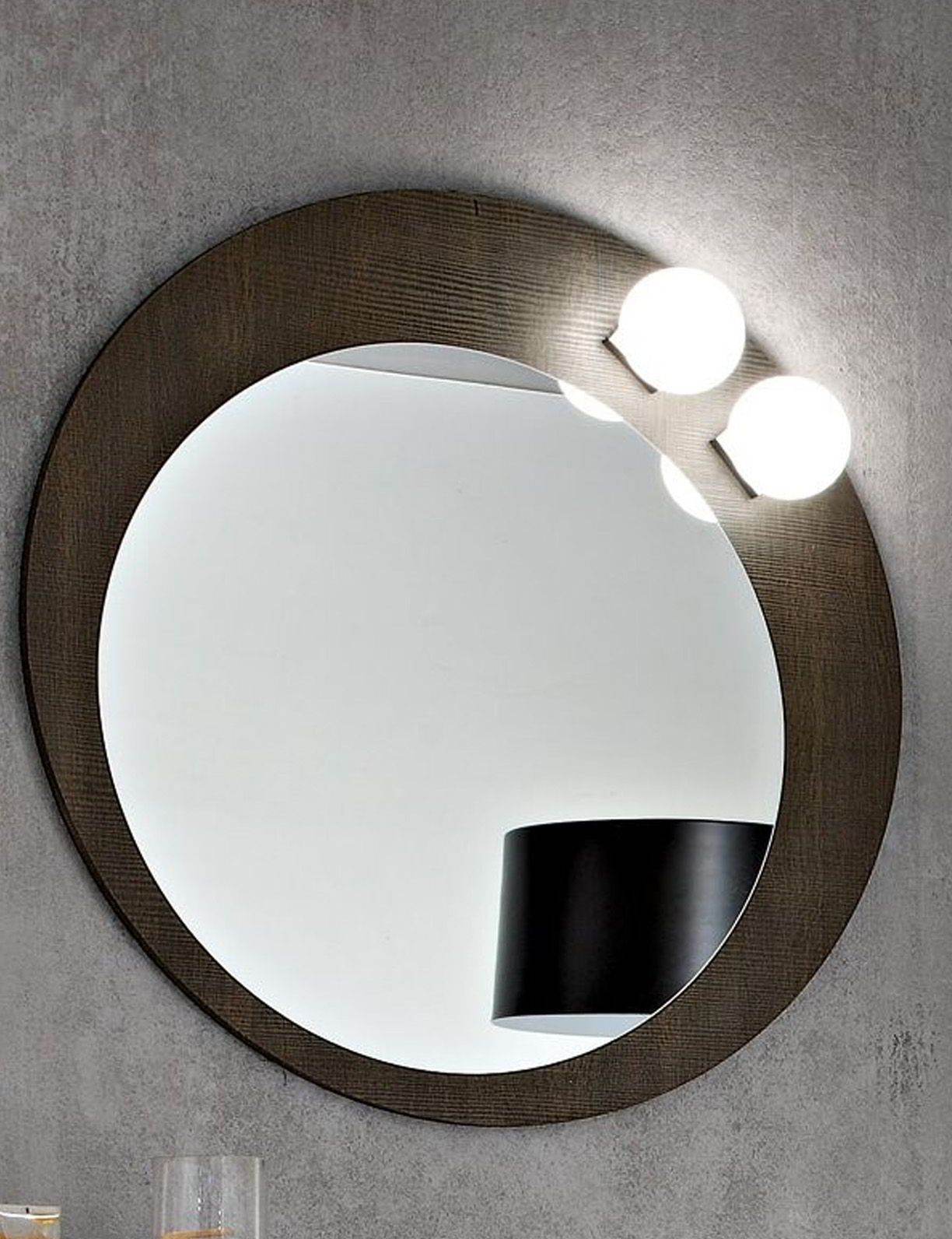 Dark Brown Bulbs Mirror - Mirrorwalla