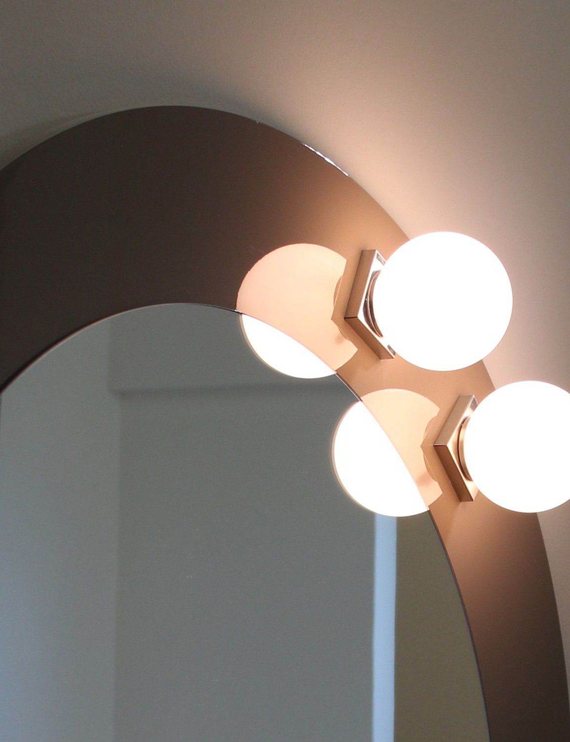 Dark Brown Bulbs Mirror - Mirrorwalla