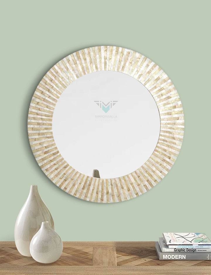 Peal Beige & Ivory Mirror - Mirrorwalla