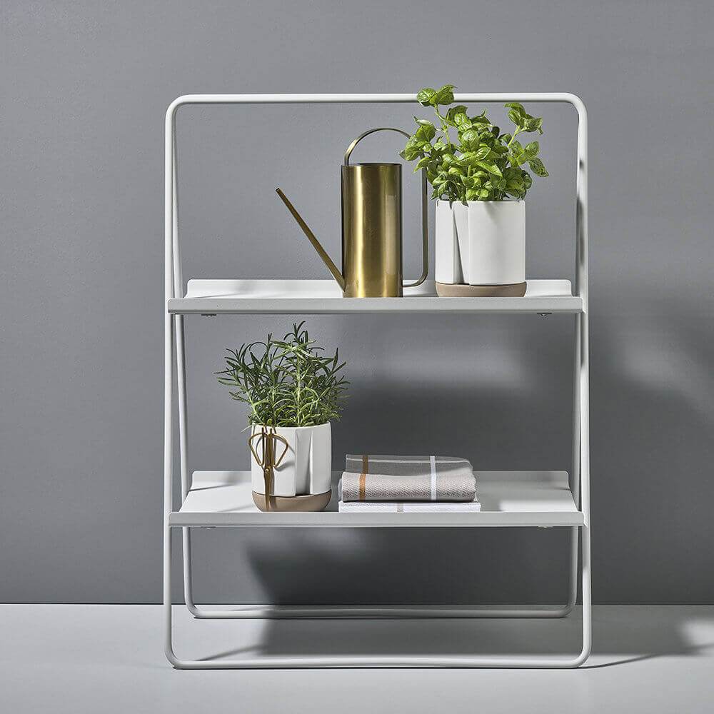 White PVD Coated Table Shelving Unit - Mirrorwalla