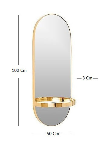 Glossy Capsule PVD Mirror With Shelve