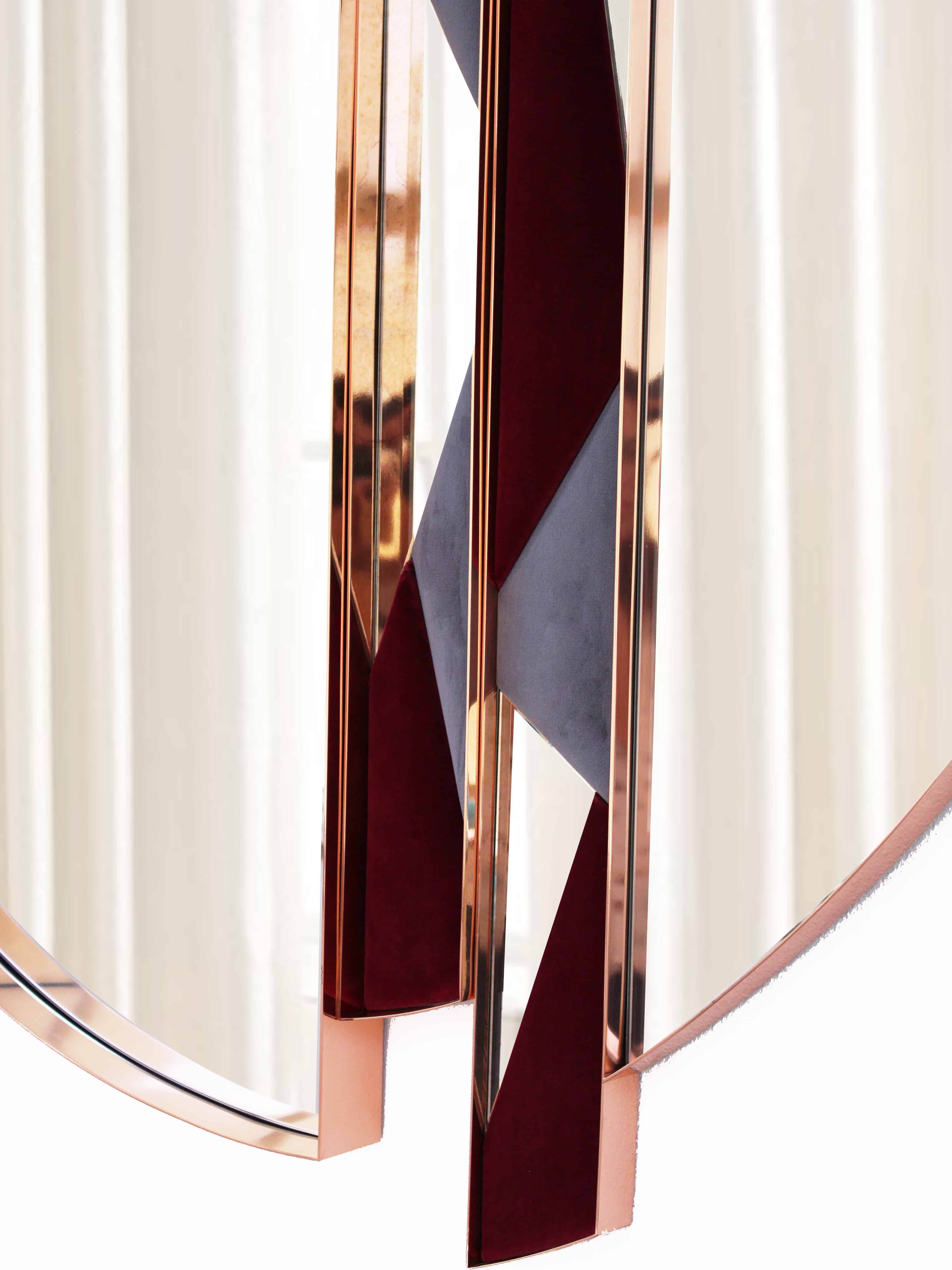 Jexa Glossy Rose Gold Pvd Mirror - Mirrorwalla