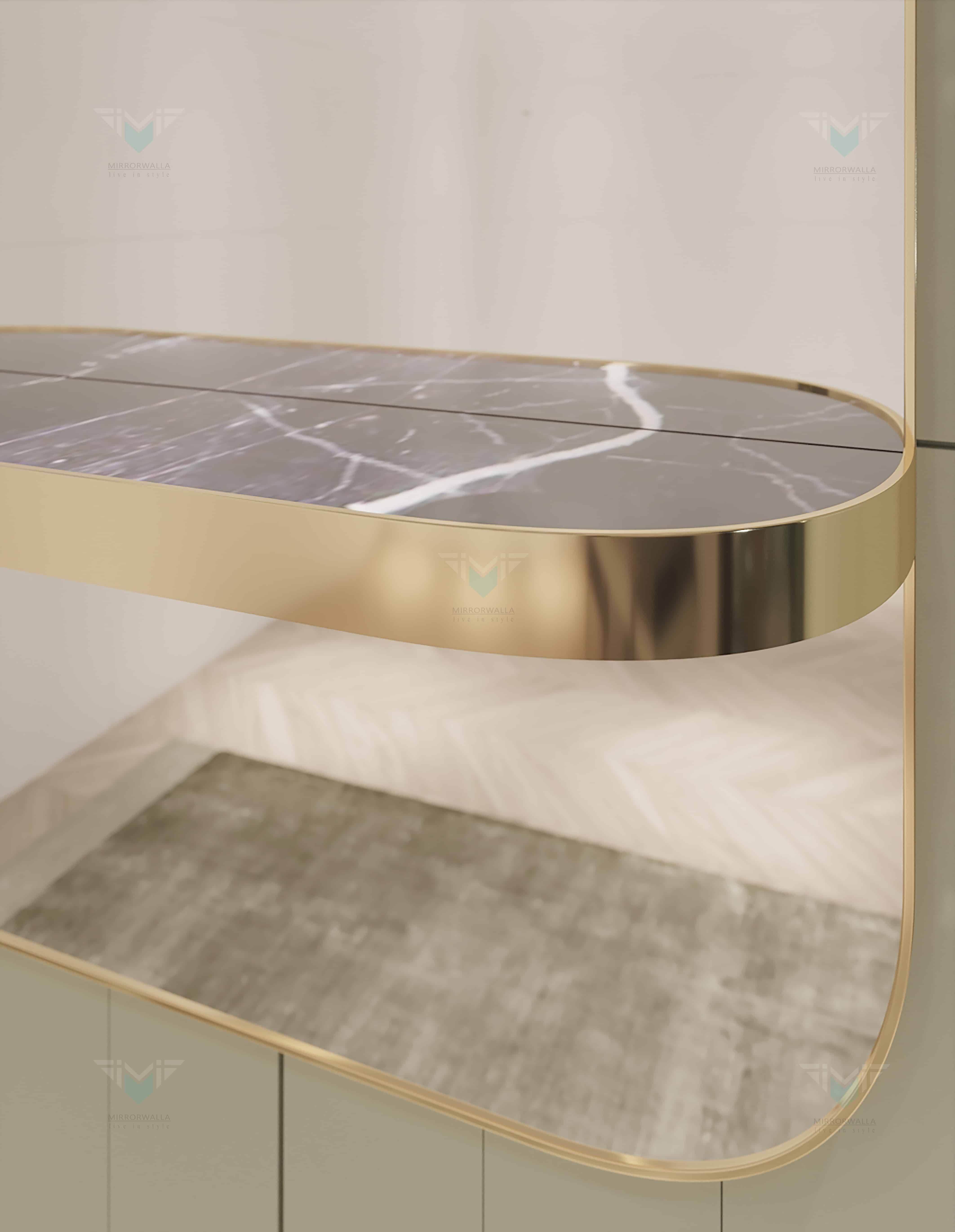 Glossy Shelve Decorative Mirror - Mirrorwalla