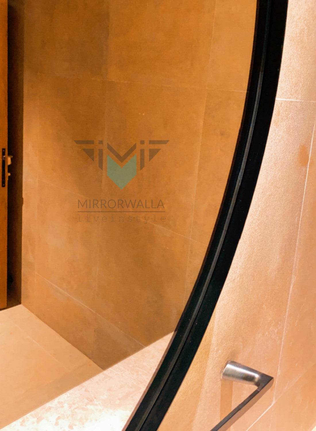 Nofa Round Black Pvd Backlit Mirror With D-fogger - Mirrorwalla