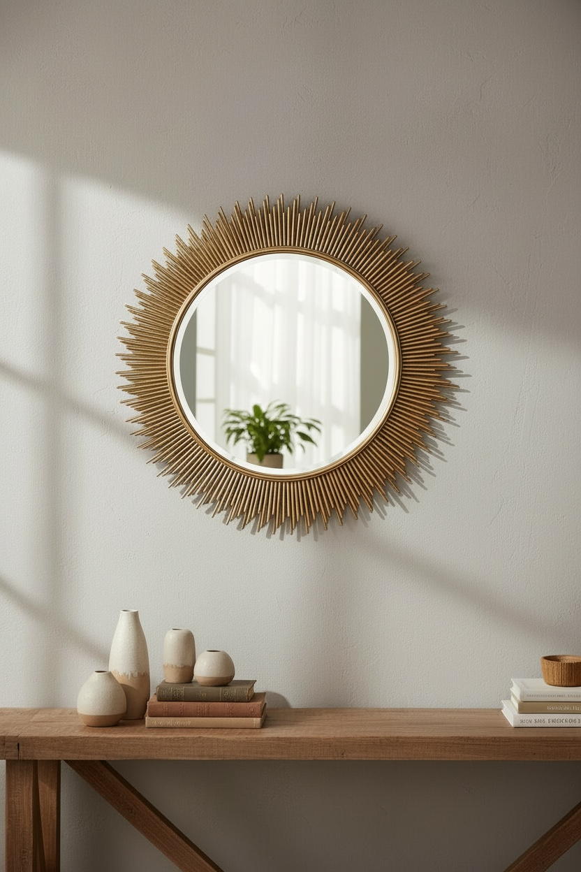 Metal Sticks Decorative Mirror