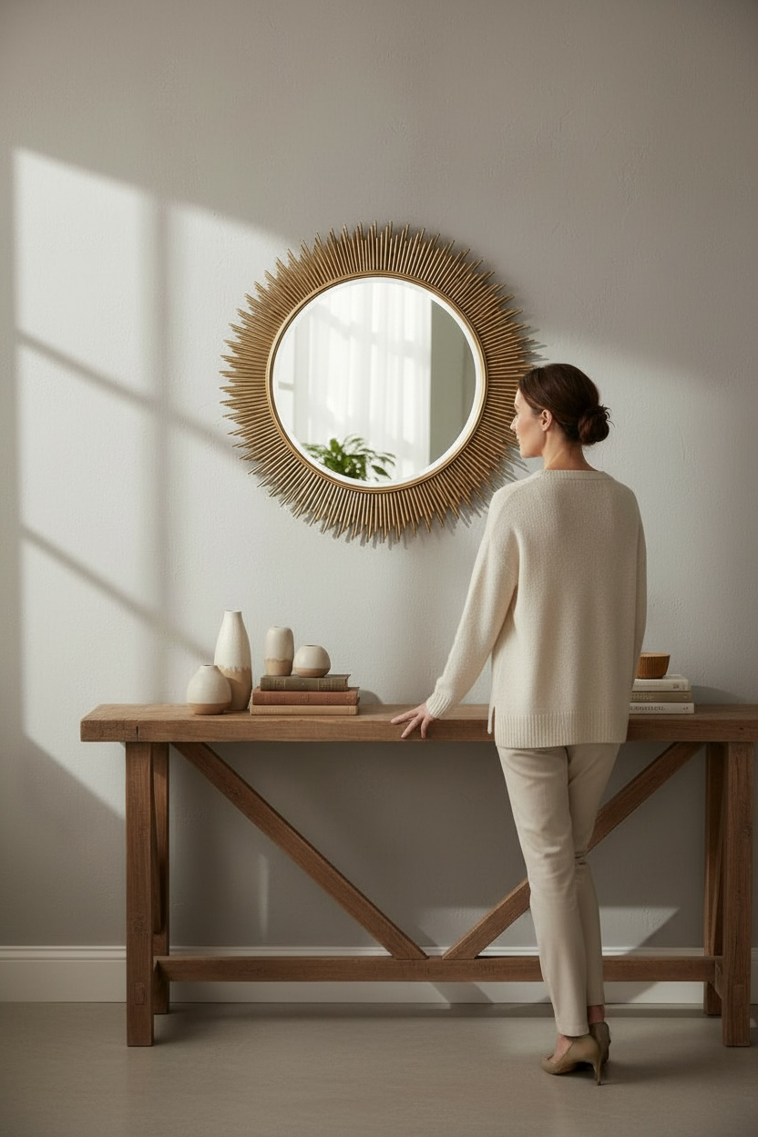 Metal Sticks Decorative Mirror