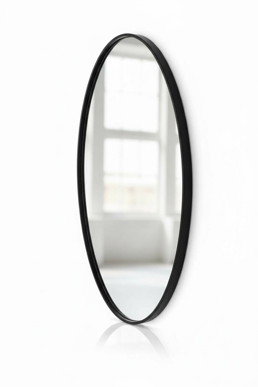 Nofa Round Black Pvd Backlit Mirror With D-fogger