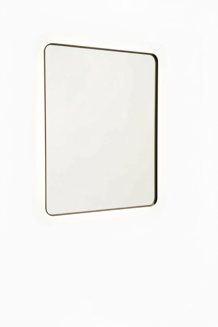 Enzo Black Backlit Pvd Mirror With Dfogger