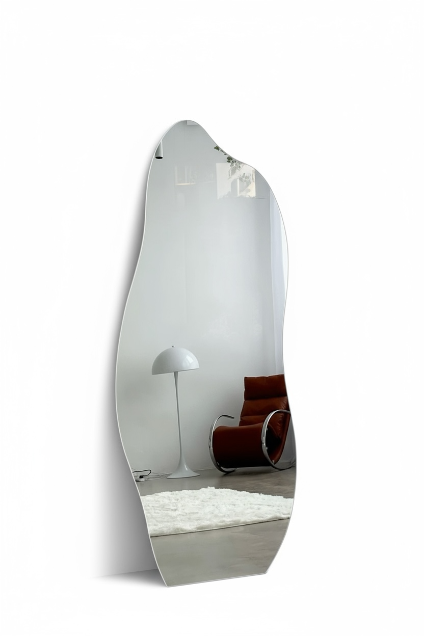 Glass Stone Leaf Dresser Mirror