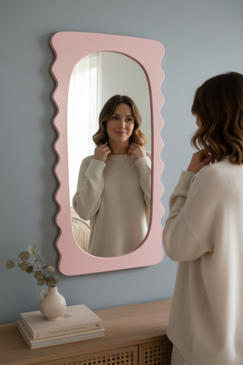 Weaving Pink Full Length Mirror