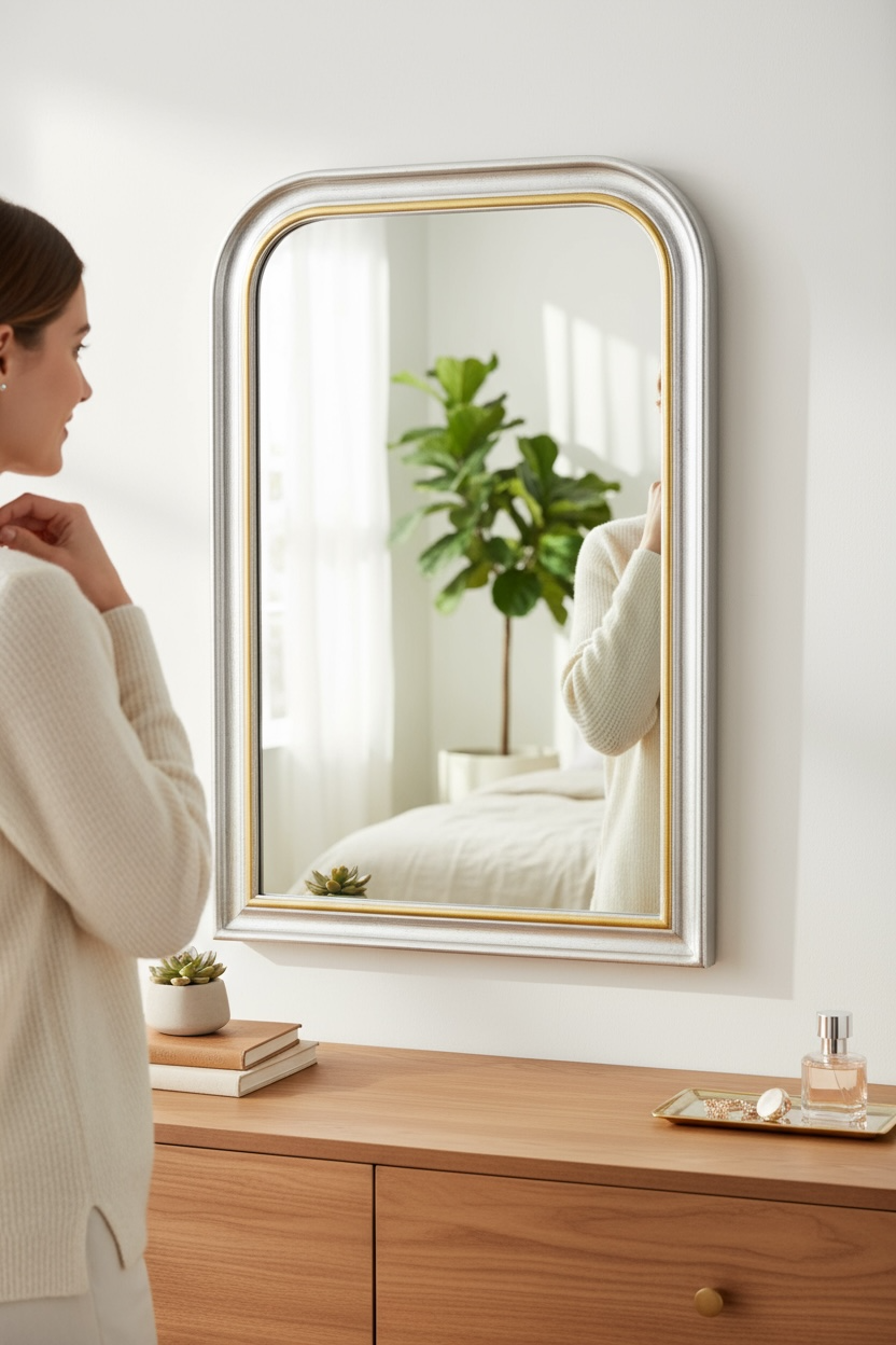 Silver And Gold Decorative Mirror