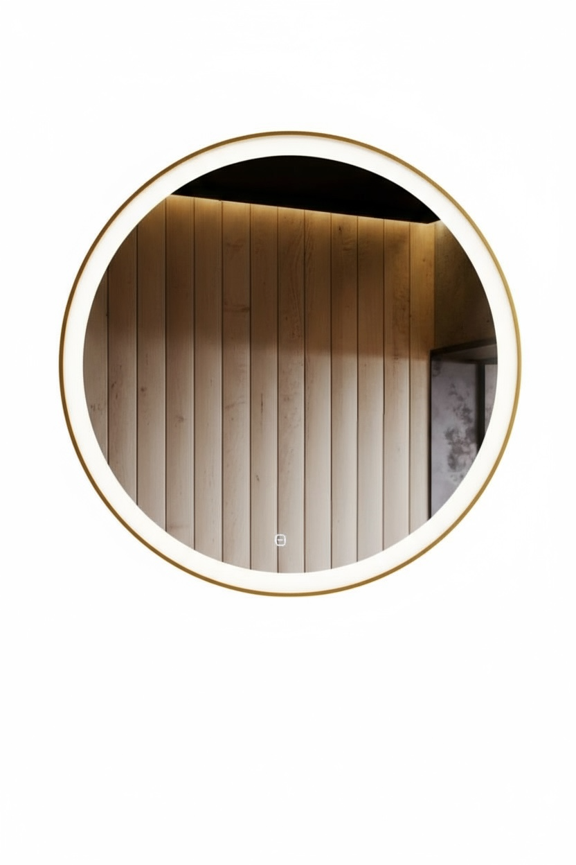 Brass PVD Round Frontlit Mirror