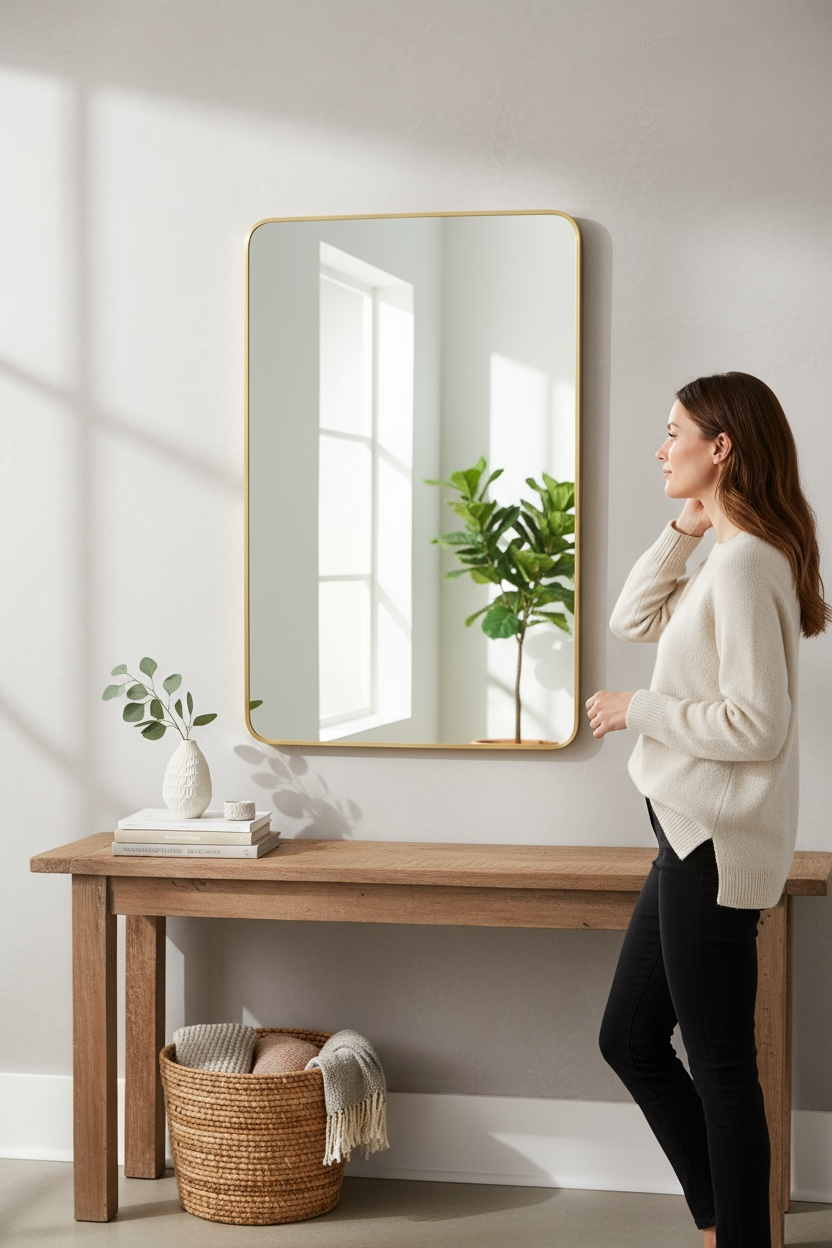 Gilzi Gold Aluminium Dc Mirror