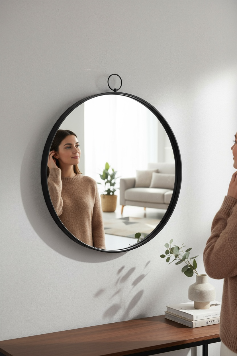 Black Hook Decorative Mirror