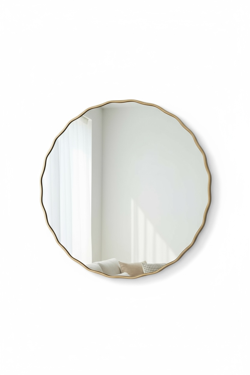 Brushed gold round SS PVD mirror