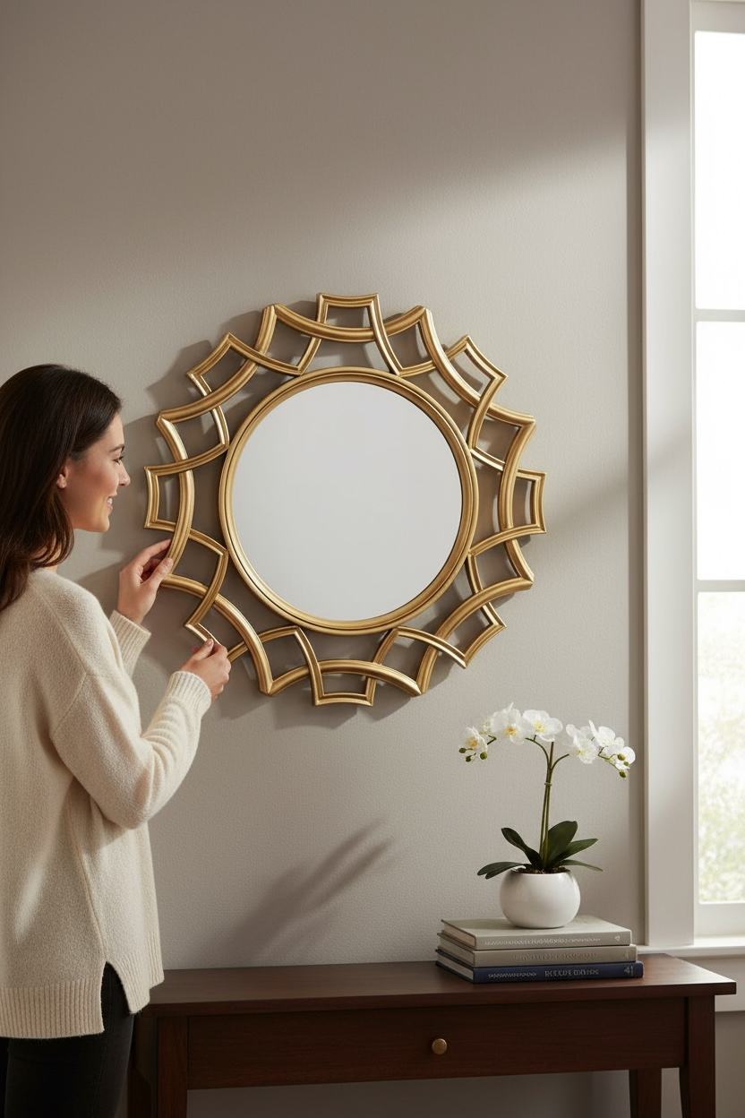 Fexflow gold decorative mirror