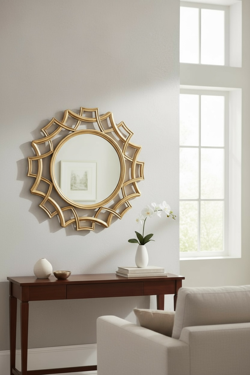 Fexflow gold decorative mirror