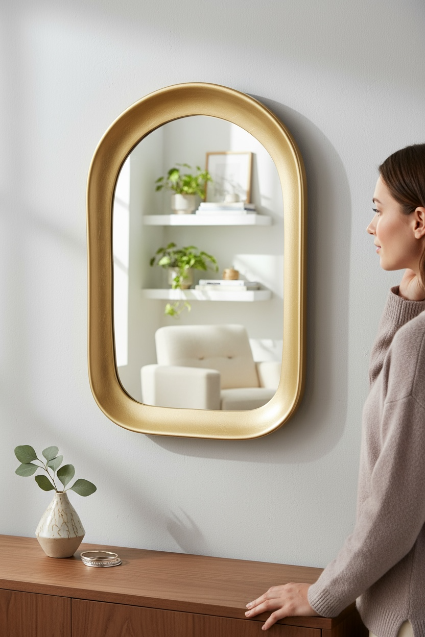 Gold meadows decorative mirror