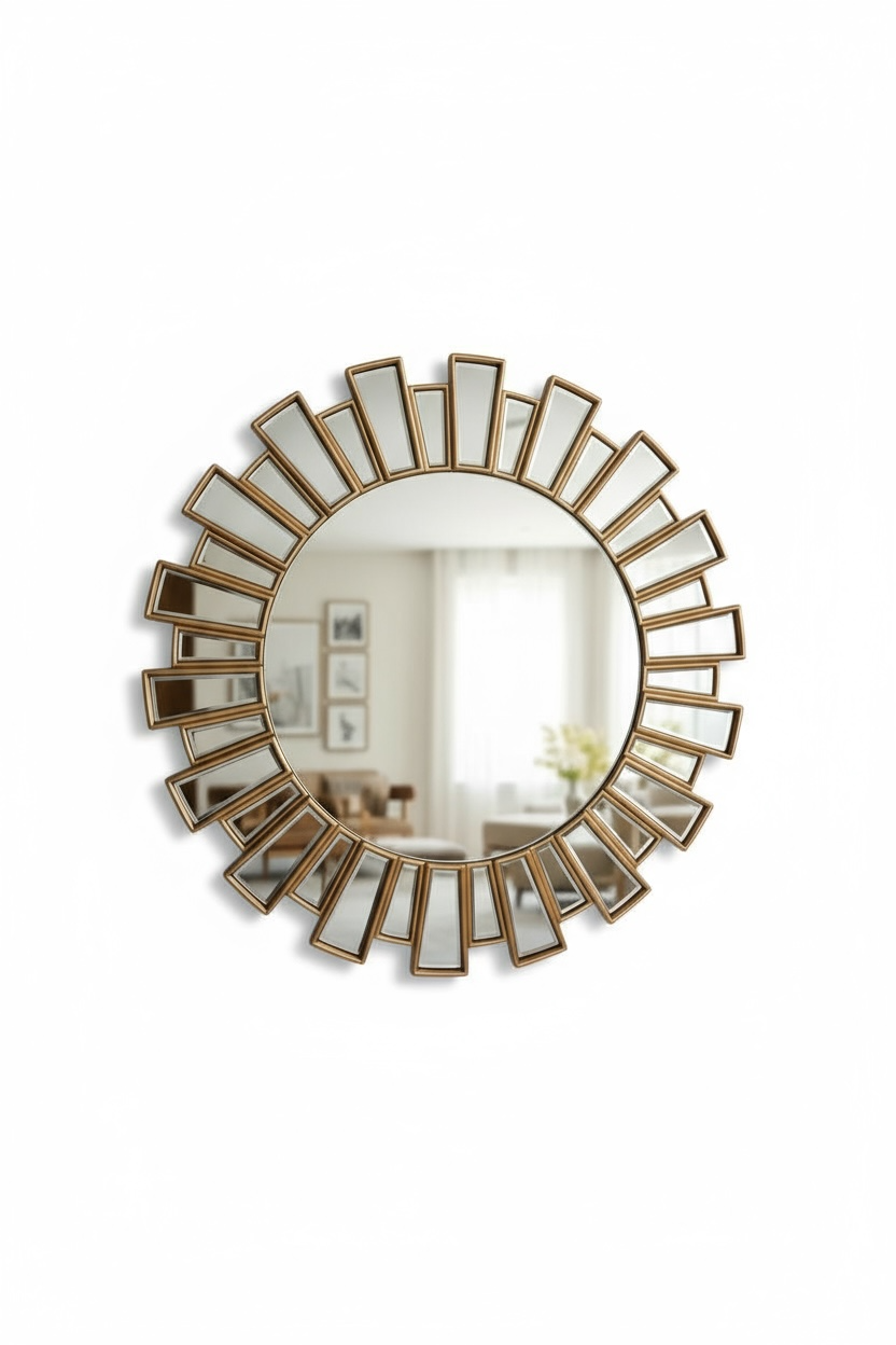 Beatup round decorative mirror