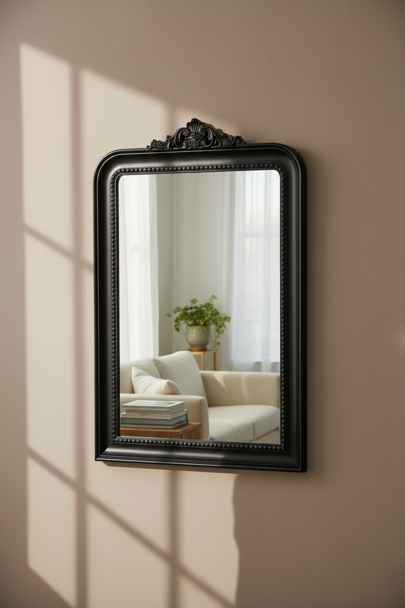 Black crown luxury mirror