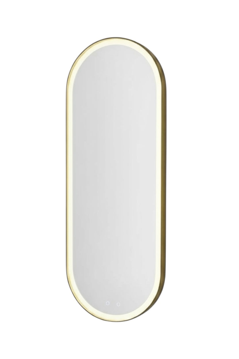 Dull gold capsule led mirror with Dfogger