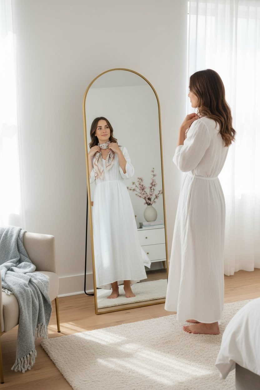 Zito Black & Gold Premium Standing Mirror