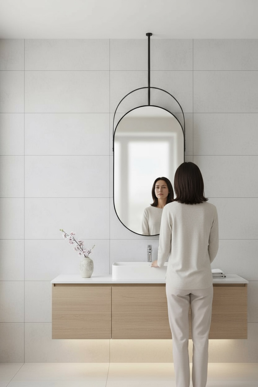 Q10 Black capsule suspended mirror